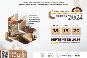 อิมแพ็ค เอ็กซิบิชั่น รับโอกาสอุตสาหกรรมไม้ เฟอร์นิเจอร์ไทยโตไม่หยุด เตรียมจัด “Thailand International Woodworking &amp; Furniture Exhibition 2024” เชื่อมเครือข่ายนักธุรกิจทั่วอาเซียน