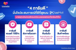 ลาซาด้า รุกเสริมแกร่ง LazMall ชู “4 การันตี” ยกระดับความมั่นใจนักช้อป  ส่ง 3.3 เซลใหญ่ใจแตก ลดแหลกต้นปี จุดพลุเมกะแคมเปญแรก