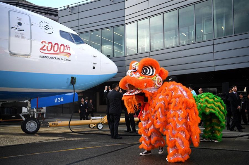 โบอิ้งส่งมอบเครื่องบินลำที่ 2,000 ป้อนอุตสาหกรรมการบินพลเรือนจีน
